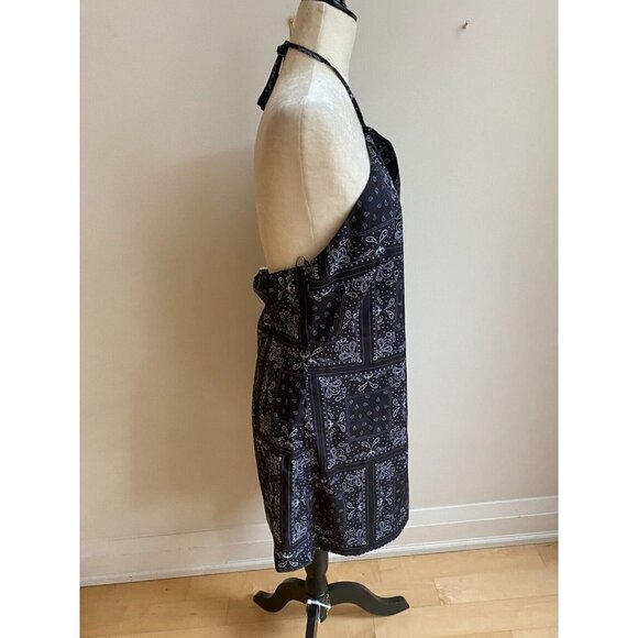ELODIE Women halter black bandana print Dress BNWOT sz Large NEW - Picture 3 of 7